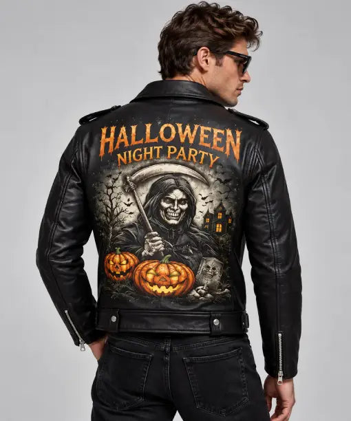 Halloween Grim Reaper Leather Jacket