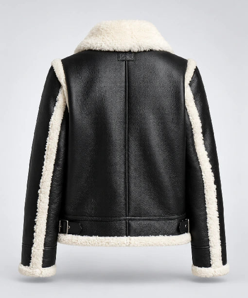 Loewe Aviator Shearling Trimmed Leather Jacket