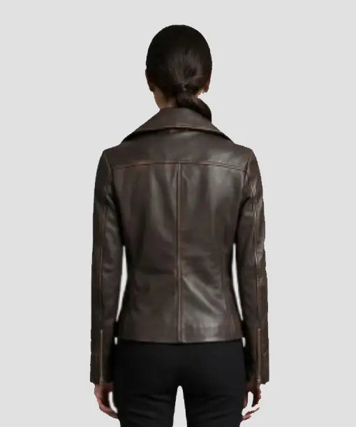 Women's Brown Biker Leather Jacket