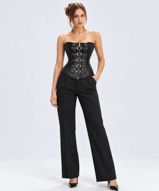 Antonio Underbust Black Leather Corset