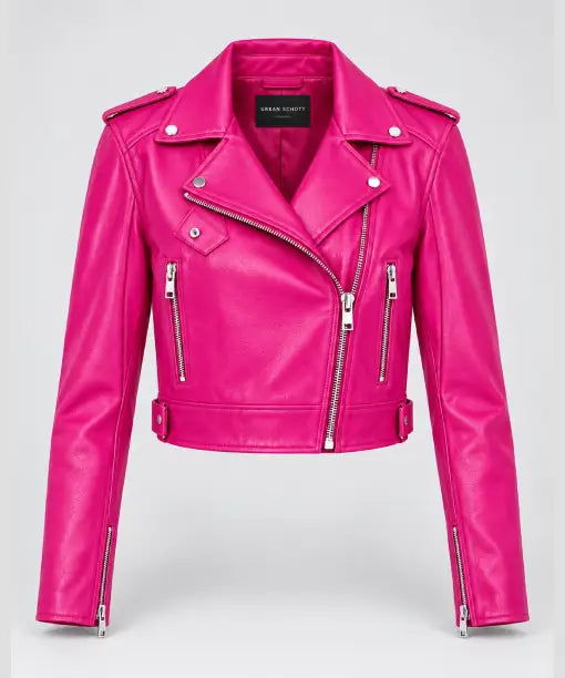 Ciara Pink Leather Jacket