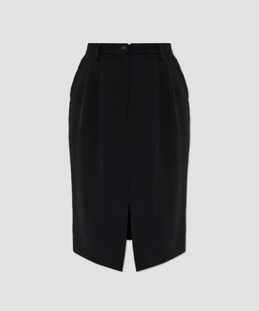 Dolce Gabbana Black Wool Skirt