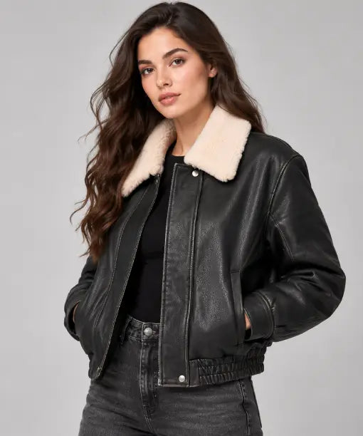 Elliott Aviator Leather Jacket Black
