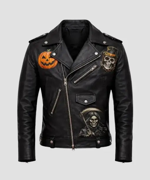 Grim Reaper Halloween Leather Jacket