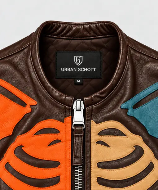 Skeleton Bones Leather Jacket