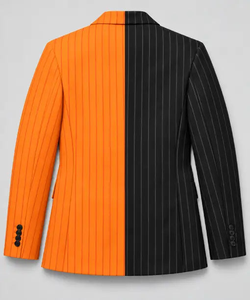 Halloween Pumpkin Pinstriped Coat