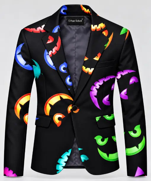 Halloween Pumpkin Print Blazer