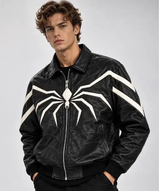Haloween Spider Leather Jacket