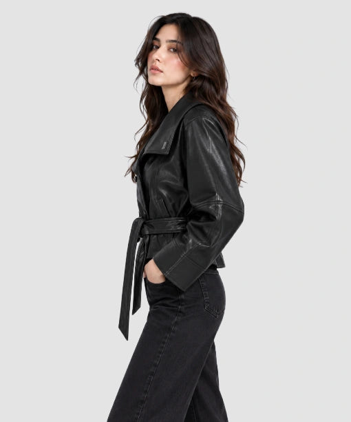 Massimo Dutti Belt Leather Jacket