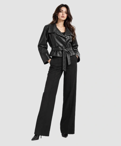 Massimo Dutti Black Leather Jacket