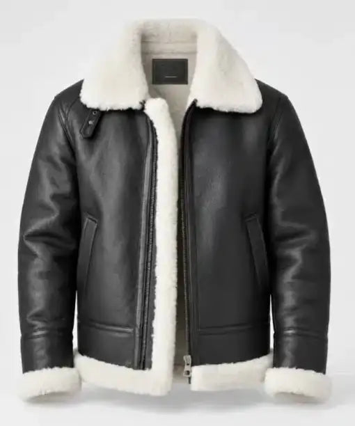 Mens Shearling Aviator Leather Jacket