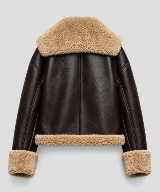 Monaco Shearling Aviator Leather Jacket