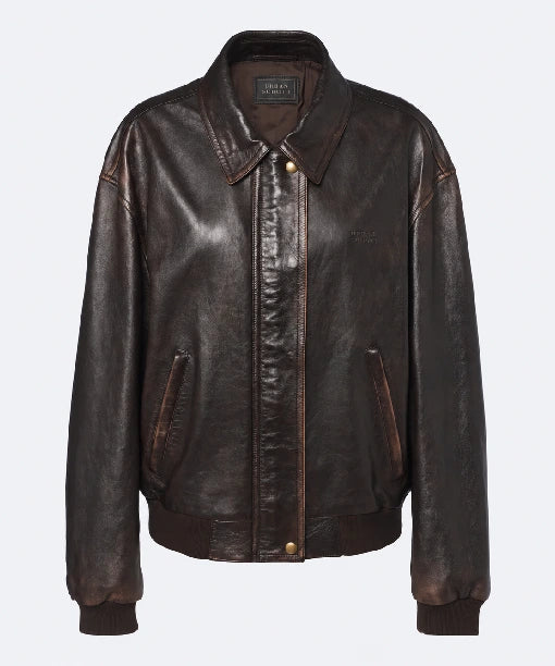 Prada Oversized Leather Blouson Jacket