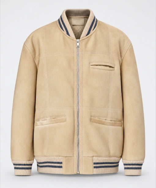 Prada Trimmed Shearling Bomber Jacket