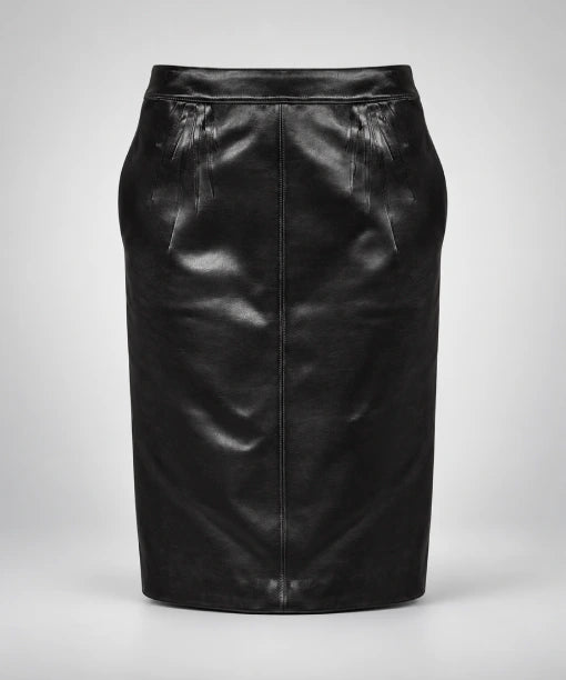 Saint Laurent Black Leather Skirt