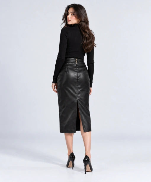 Saint Laurent Leather Skirt Black