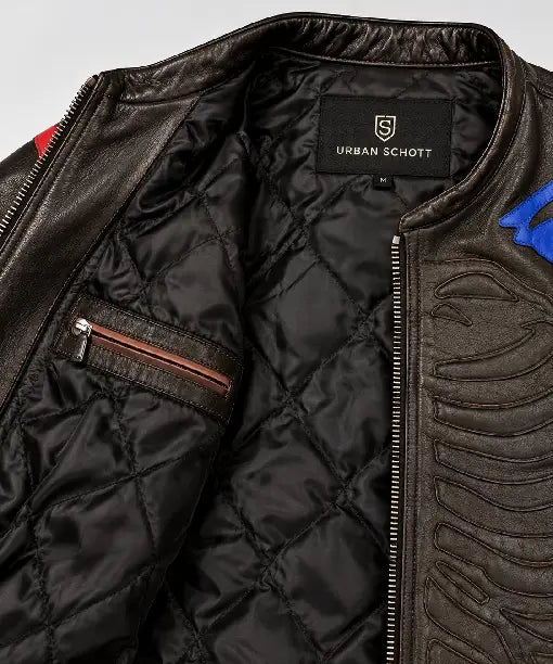 Schott Halloween Skeleton Bones Leather Jacket