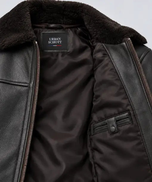 Shearling Trimmed Bomber Jacket