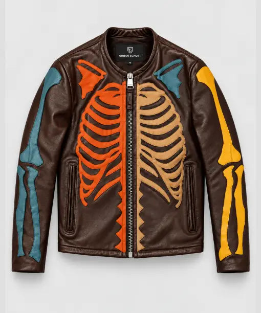 Skeleton Bones Leather Jacket