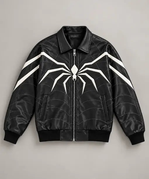 Spider Bomber Leather Jacket