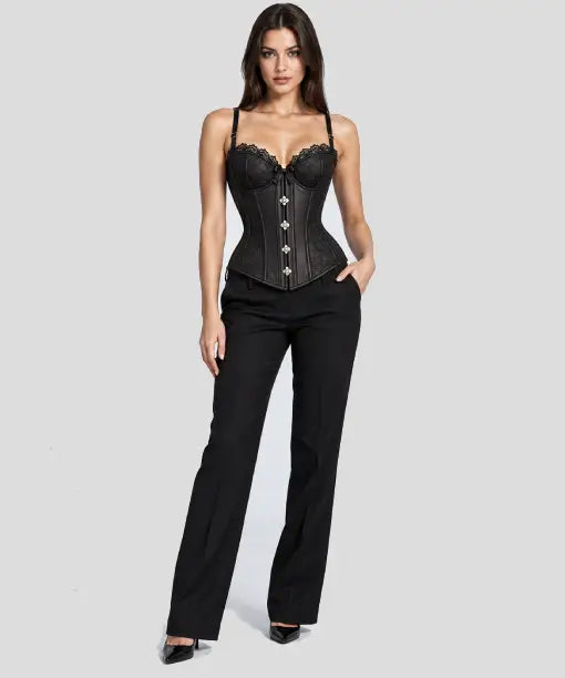 Spirit Halloween Black Leather aCorset