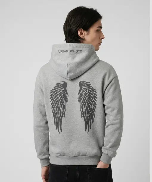 Urban Schott Angel Wings Grey Sweatshirt