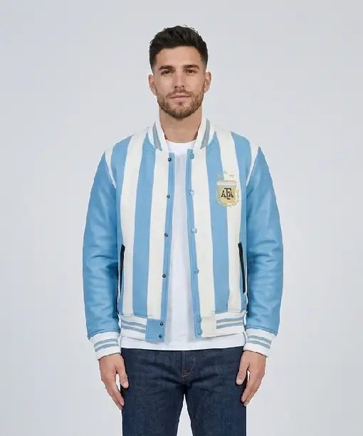 Urban Schott Team Argentina Messi Varsity Jacket