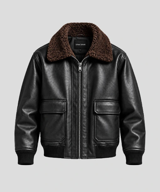 Zara Aviator Shearling Leather Effect Jacket